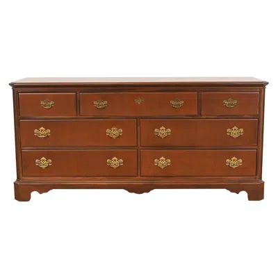 Pre-owned Drexel Heritage Georgian Mahogany Seven-drawer Dresser, Newly Refinished In Brown