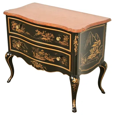 Pre-owned Drexel Heritage Hollywood Regency Chinoiserie Chest Of Drawers, Circa 1970s In Brown