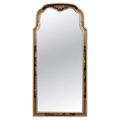 Pre-owned Drexel Heritage Hollywood Regency Chinoiserie Tall Wall Mirror In Brown