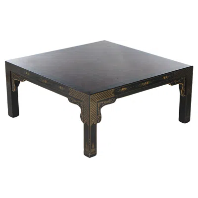 Pre-owned Drexel Heritage Mahogany And Ebonized Chinoiserie Decorated Low Table C1950 In Brown