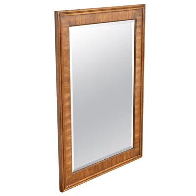 Pre-owned Drexel Heritage Modern Large Walnut Framed Beveled Mirror In Brown