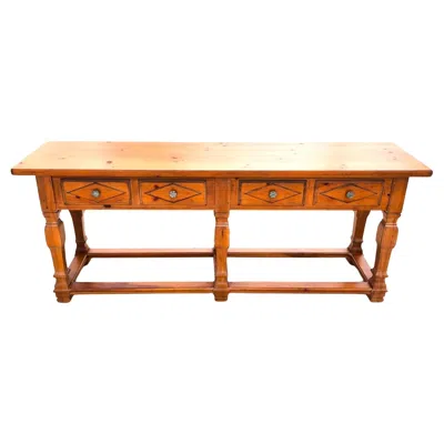 Pre-owned Drexel Huge  Heritage Console Table 90" In Brown