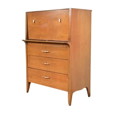 Pre-owned Drexel John Van Koert For  Mid-century Modern Walnut Highboy Dresser, 1959 In Brown