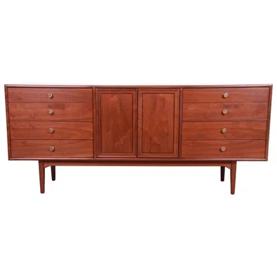 Pre-owned Drexel Kipp Stewart For  Declaration Walnut Dresser Or Credenza, Newly Refinished In Brown