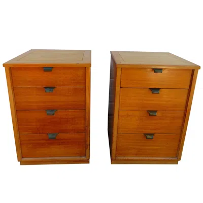 Pre-owned Drexel Lovely Pair Of Edward Wormley For  Precedent Nightstand Mid-century Modern In Brown
