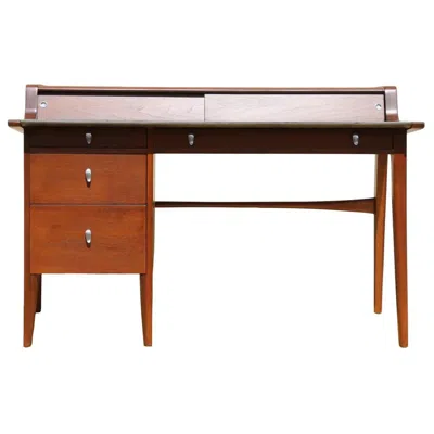 Pre-owned Drexel Mid Century Executive Desk By John Van Koert For  In Brown