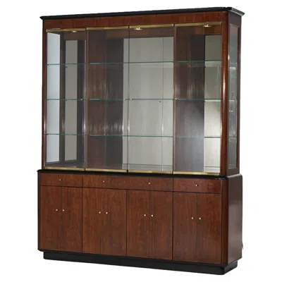 Pre-owned Drexel Mid Century Modern Profiles By  Mahogany & Ebonized Breakfront Cabinet In Brown