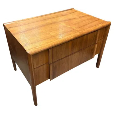 Pre-owned Drexel Mid Century "parallel" Walnut End Table Commode By Barney Flagg For  In Brown