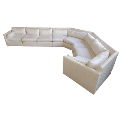 Pre-owned Drexel Mid-century Modern Milo Baughman Style Hexagonal Curved Sectional Sofa By  In Gray