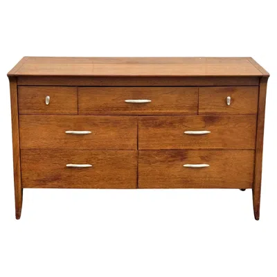 Pre-owned Drexel Mid-century Modern Small Walnut Dresser By  In Brown