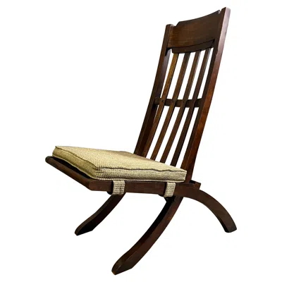 Pre-owned Drexel Midcentury Rare Folding Angle Chair By Milo Baughman In Brown