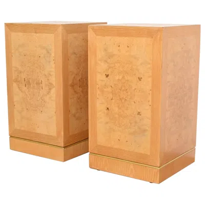 Pre-owned Drexel Milo Baughman Style Mid-century Modern Pedestals By  Heritage, Refinished In Brown