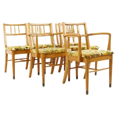 Pre-owned Drexel New Todays Living Mid Century Dining Chairs, Set Of 6 In Brown