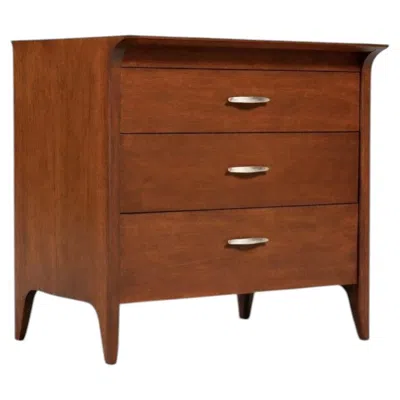 Pre-owned Drexel Newly Refinished - Mid-century Modern �profile� 3-drawer Dresser In Brown