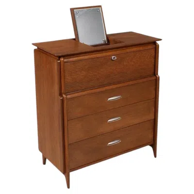 Pre-owned Drexel Newly Refinished - Mid-century Modern “projection” Highboy Dresser In Brown