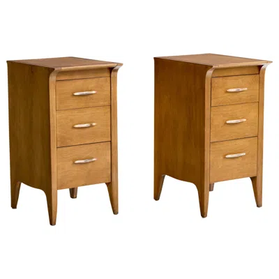 Pre-owned Drexel , Nightstands, Maple, Metal, Usa, 1950s In Brown