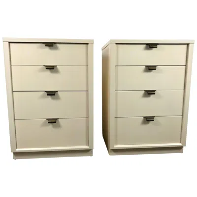 Pre-owned Drexel Pair Of Edward Wormley For  Precedent End Tables In Brown