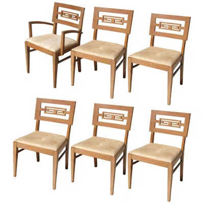 Pre-owned Drexel Set Of 6 Vintage Chin Hua  Heritage Dining Chairs In Sand