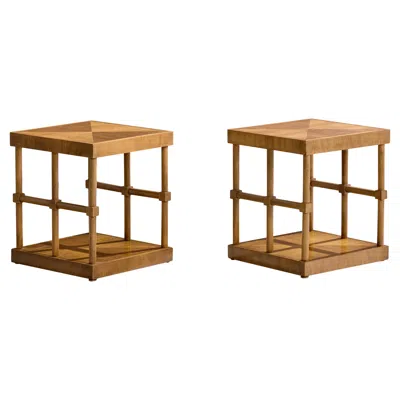 Pre-owned Drexel , Side Tables, Walnut, Usa, 1950s In Brown