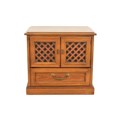 Pre-owned Drexel Spanish Colonial Carved Walnut Nightstand, 1960s In Brown