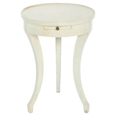 Pre-owned Drexel Vintage Directoire Style Painted Accent Table With Slide In Brown