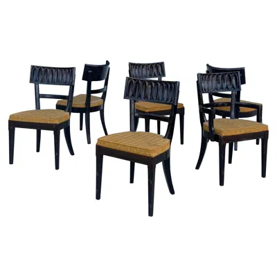 Pre-owned Drexel Vintage Klismos Style Dining Chairs - Set Of Six In Brown