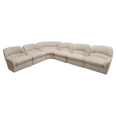 Pre-owned Drexel Vintage Mid Century Postmodern 6 Piece Modular Section Sofa By  In Brown