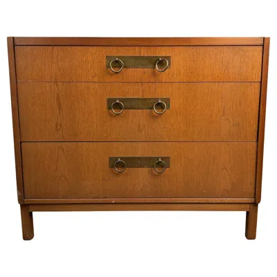 Pre-owned Drexel Vintage Three Drawer Dresser By  Furniture In Brown