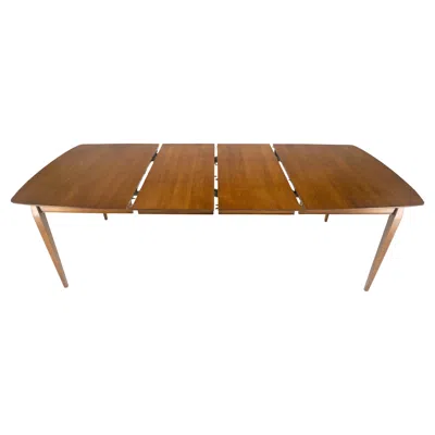 Pre-owned Drexel Walnut Danish Mid Century Modern Tapered Leg 2 Boards 58" Long Dining Table Mint In Brown