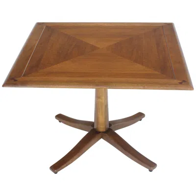 Pre-owned Drexel Walnut Square Occasional Side Table Stand In Brown