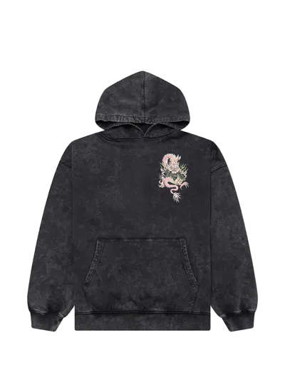 D-r-g-n Dragon Oversized Hoodie In Black