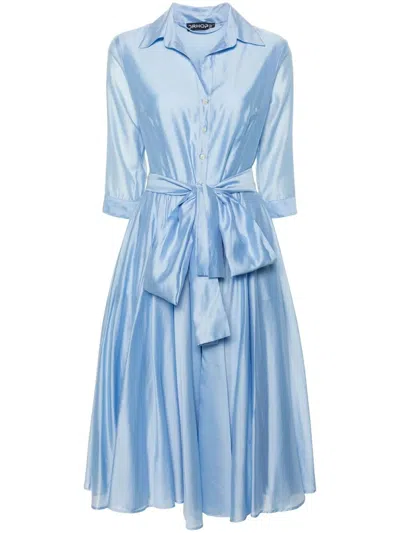 Drhope Flared Midi Shirtdress In Blue