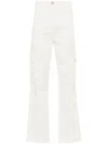 Drhope Multi-pockets Straight-leg Trousers In White