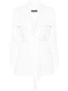 Drhope Belted Single-breasted Jacket In Weiss