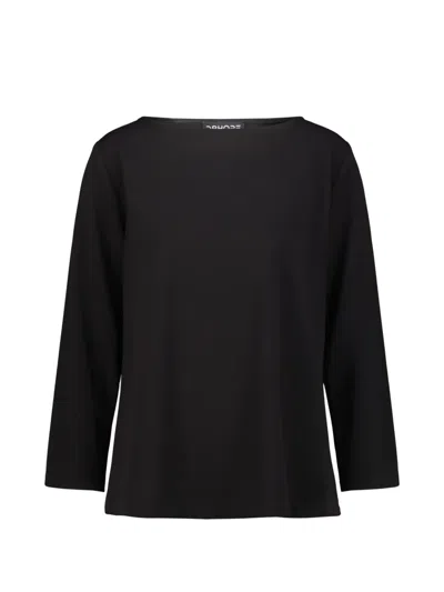 Drhope Boat-neck Long-sleeve T-shirt In Black