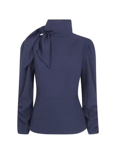 Drhope Bow Detail High-neck Shirt In Multi