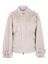 Drhope Buckle-details Faux-fur Jacket In Neutral