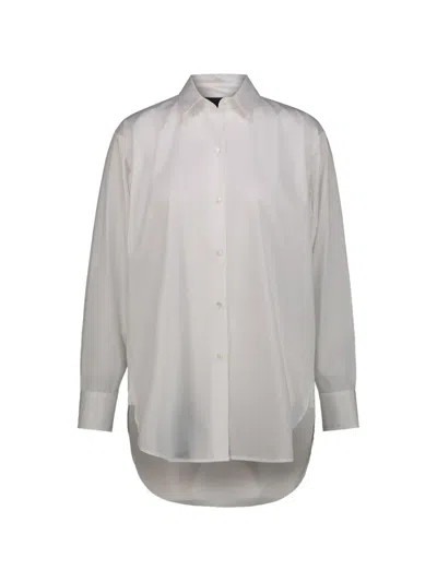 Drhope Button-down Curved-hem Shirt In White