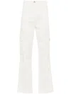 Drhope Multi-pockets Straight-leg Trousers In White