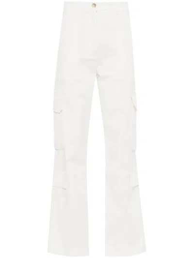 Drhope Multi-pockets Straight-leg Trousers In White