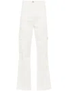 Drhope Multi-pockets Straight-leg Trousers In White