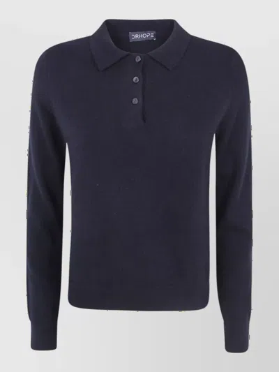 Drhope Cashmere Polo Jumper In Blue