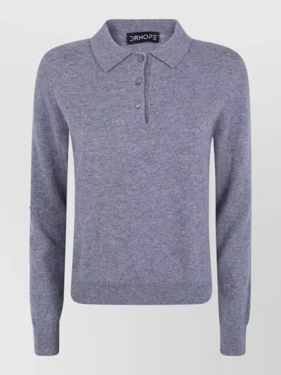 Drhope Cashmere Polo Jumper In Blue