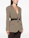Drhope Check Belted Blazer In Brown