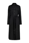 Drhope Flap-pockets Side-slits Dress In Black