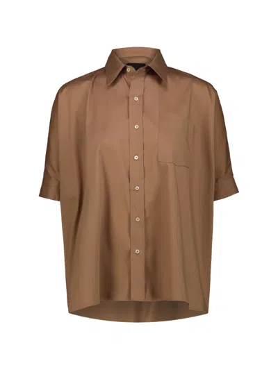 Drhope Chest-pocket Short-sleeve Shirt In Brown