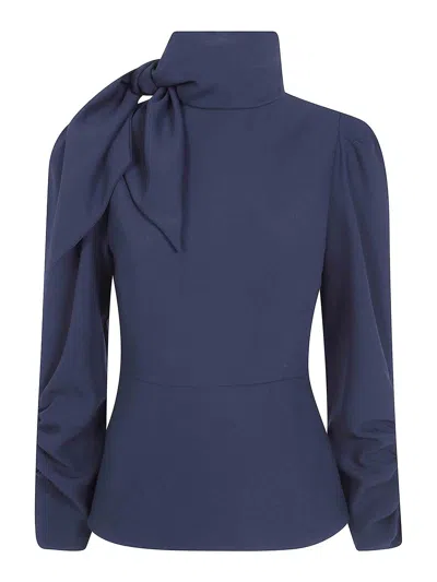 Drhope Bow Detail High-neck Shirt In Multi