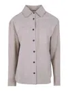 Drhope Classic Suede Overshirt In Nude & Neutrals