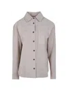 Drhope Classic Suede Overshirt In Neutral