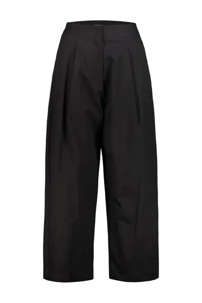Drhope Cotton Pant Whit Pleat In Black